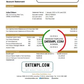 editable template, USA Bank of New York Mellon bank statement easy to fill template in Excel and PDF format