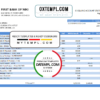 editable template, USA First Bank of Wiki bank statement easy to fill template in .xls and .pdf file format