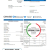 editable template, USA Chase bank credit card statement template in .xls and .pdf format