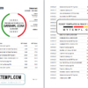 editable template, United Kingdom Monzo bank statement template in Excel and PDF format (3 pages)