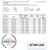 editable template, Ukraine Oshadbank bank statement easy to fill template in Excel and PDF format