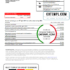 editable template, Spain Santander credit card proof of address bank statement in Excel and PDF format