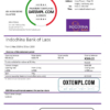 editable template, Laos Indochina Bank statement template in Word and PDF format