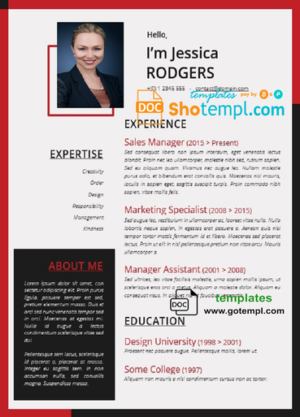 editable template, Modern Resume in WORD format