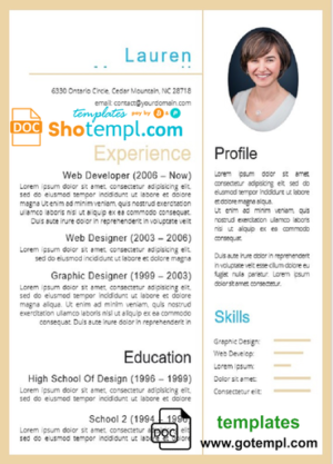 editable template, Modern Resume template in WORD format