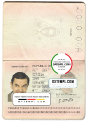 editable template, Uganda passport template in PSD format, fully editable