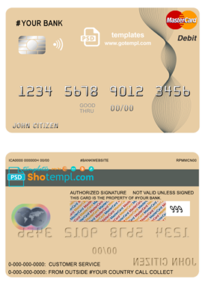 editable template, # abstractaza universal multipurpose bank mastercard debit credit card template in PSD format, fully editable
