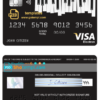 editable template, # bay piano universal multipurpose bank visa electron credit card template in PSD format, fully editable