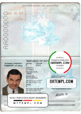editable template, Botswana passport template in PSD format, fully editable