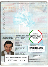 editable template, Botswana passport template in PSD format, fully editable