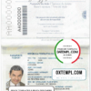 editable template, Brazil passport template in PSD format, fully editable