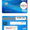 editable template, USA Citibank Visa Platinum card template in PSD format, fully editable