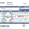 editable template, Republic of Ireland Ulster Bank statement easy to fill template in Excel and PDF format