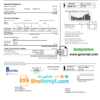 editable template, USA California SoCal Gas utility bill template in Word and PDF format