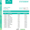 editable template, # green setting universal multipurpose bank statement template in Word format