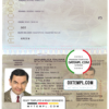 editable template, Italy passport template in PSD format, fully editable, with all fonts