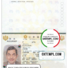 editable template, Japan passport template in PSD format, fully editable
