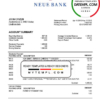 editable template, Liechtenstein Neue Bank AG proof of address statement template in Word and PDF format
