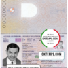 editable template, Lithuania passport template in psd format, fully editable, with all fonts