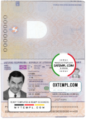 editable template, Lithuania passport template in psd format, fully editable, with all fonts