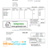 editable template, USA Massachusetts Milton Utility Dept water utility bill template in Word and PDF format