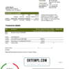 editable template, Liberia IB International Bank proof of address statement template in .xls and .pdf file format