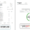 editable template, USA Heritage bank statement template in Excel and PDF format (3 pages)