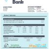 editable template, # powder blue universal multipurpose bank statement template in Word format