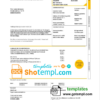 editable template, Finland HELEN utility bill template in Word and PDF format