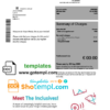 editable template, Ireland Virgin Media utility bill template in Word and PDF format, version 2