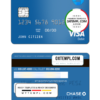 editable template, USA Chase bank Visa Debit Card template in PSD format, fully editable