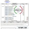 editable template, USA University of Southern Indiana account billing statement template in Word and PDF format