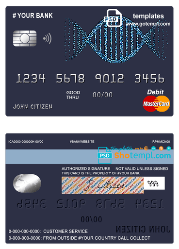 editable template, # vintage abstract universal multipurpose bank mastercard debit credit card template in PSD format, fully editable