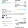 editable template, Thailand PTT gas utility bill template in Word and PDF format