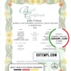 editable template, Australian South Australia decorative (commemorative) birth certificate template in PSD format, fully editable
