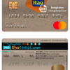 editable template, Brazil Itaú bank mastercard debit card template in PSD format, fully editable