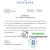 editable template, Liechtenstein Neue Bank bank reference letter template in Word and PDF format