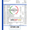 editable template, USA Nebraska Five Points Bank statement template in Excel and PDF format