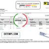 editable template, Romania Raiffeisen bank statement template in Word and PDF format