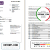 editable template, United Kingdom NatWest bank account statement template in Word and PDF format, 2 pages