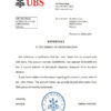 editable template, Monaco UBS bank reference letter template in Word and PDF format