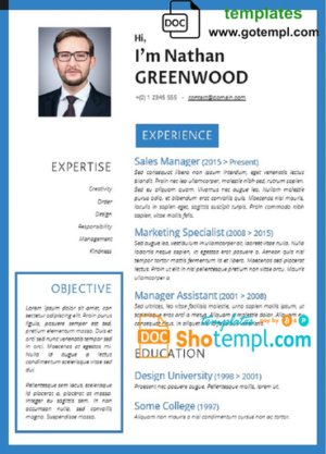 editable template, Modern Resume template in WORD format 1