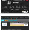 editable template, Bahrain Al Baraka bank visa card debit card template in PSD format, fully editable