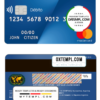 editable template, Argentinian BBVA bank mastercard debit card template in PSD format, fully editable, with all fonts