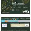 editable template, Bolivia Banco Central de Bolivia bank visa card debit card template in PSD format, fully editable
