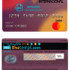 editable template, Ecuador Banco Internacional bank mastercard debit card template in PSD format, fully editable
