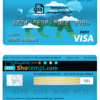 editable template, Central African Republic Ecobank visa card debit card template in PSD format, fully editable