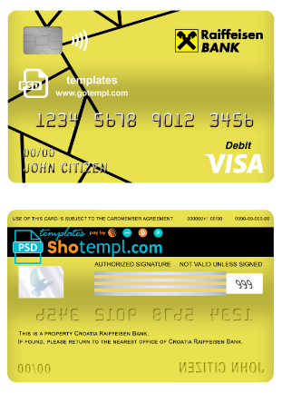 Croatia Raiffeisen Bank Visa Card Debit Card Template In PSD Format Fully Editable Templ cc croatia-raiffeisen-bank-visa-card-debit-card-template-in-psd-format-fully-editable-templ-cc
