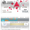 editable template, Denmark Arbejdernes Landsbank visa card debit card template in PSD format, fully editable