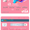 editable template, # draw colorful universal multipurpose bank visa credit card template in PSD format, fully editable